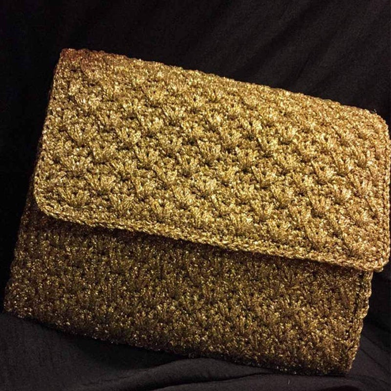 Clisil 860yd Gold Lurex Thread 3.52oz Shining Glitter Sparkle Metallic Yarn DIY Fancy Crochet Project String Knitting Sweater Scarf Accessory 3mm Thick Golden - Image 4
